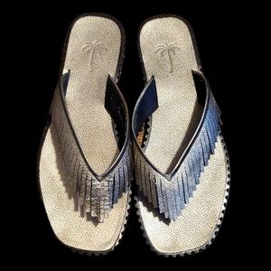 Tomas Maier Sporty Metallic Light Brass Fringe Sandals - Used Size 7-1/2